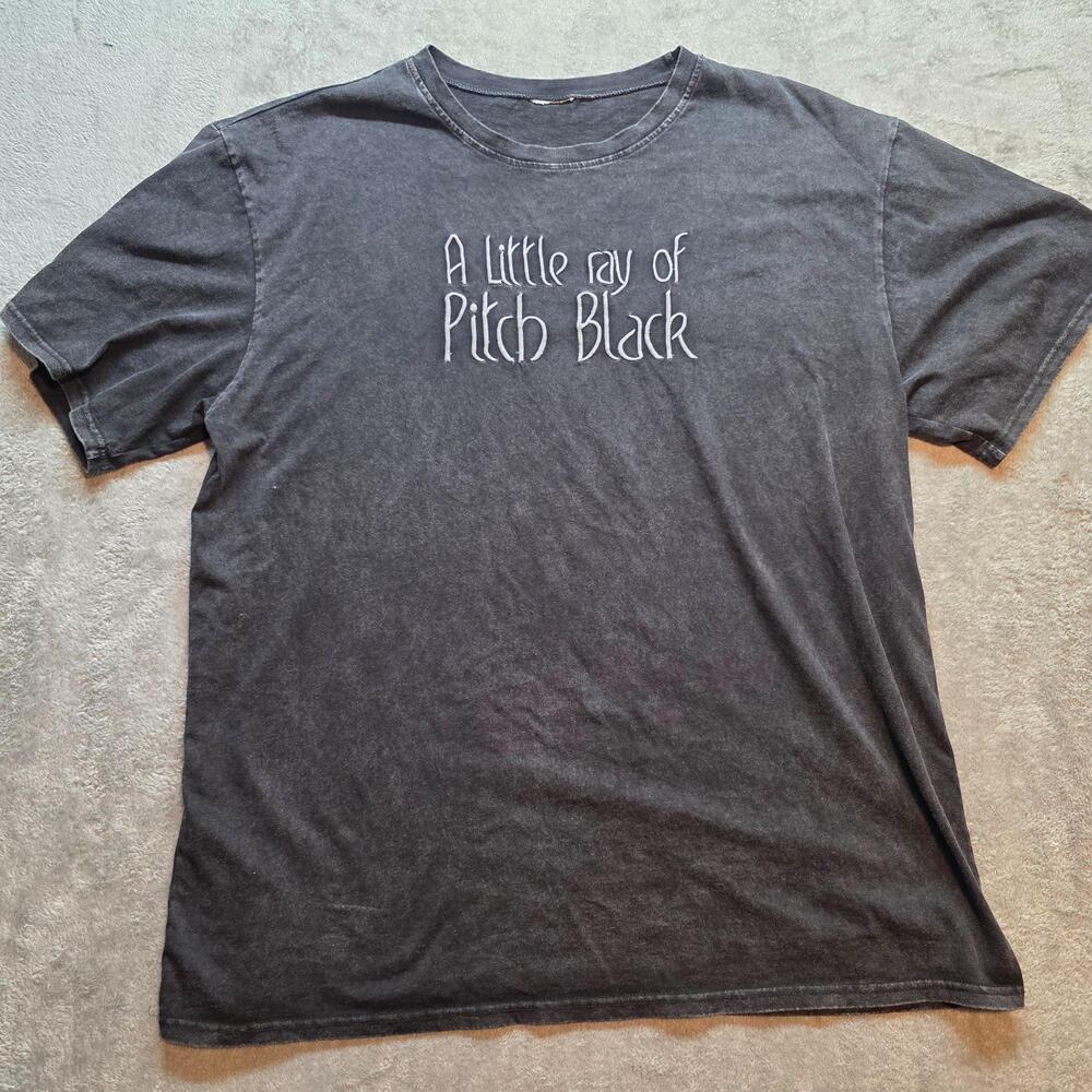Pitch Black Shirt Mens XL Gray A Little Ray Of Pitch Black Embroidered T-Shirt